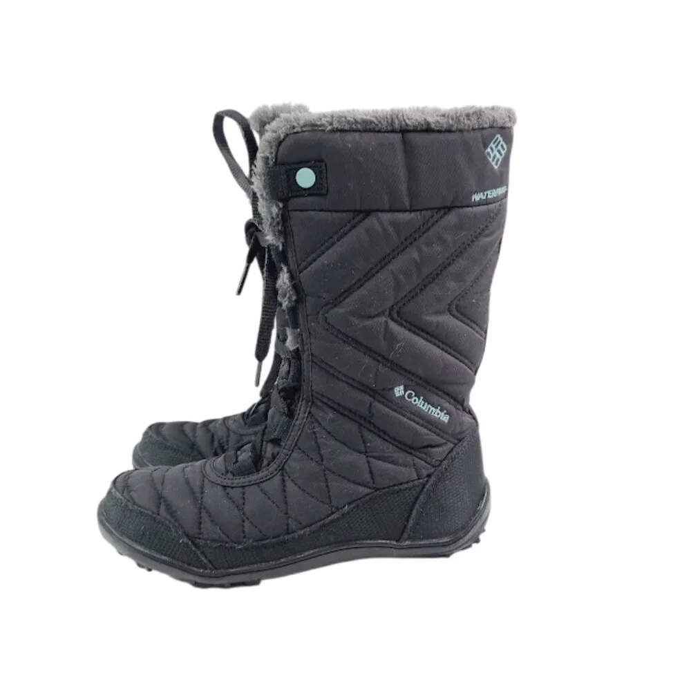 Columbia Girl's Black Minx Mid Lii Omni-Heat Wp Mid-Calf‎ Snow Boot Size 7